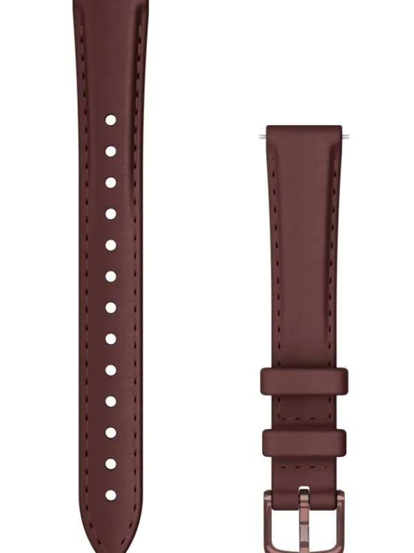 GARMIN Uhrenarmbänder-Original Lily® Quick-Relase 14 mm Leder, Maulbeere, Schließe - Aluminium dunkelbronze 010-13302-21