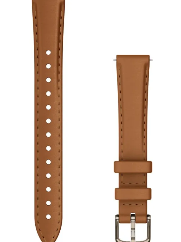 GARMIN Uhrenarmbänder-Original Lily® Quick-Relase 14 mm Leder, Coyote Tan, Schließe aus Aluminium cremegold 010-13302-20
