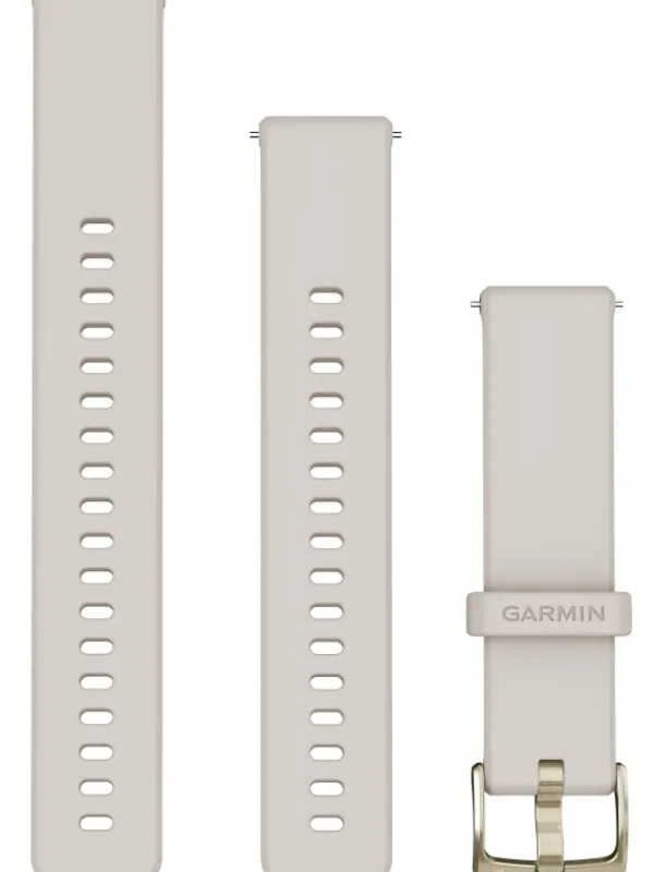 GARMIN Uhrenarmbänder-Original Quick-Relase 18 mm, Silikon, Elfenbein, 3-teilig, Schließe - Edelstahl softgold 010-13256-04