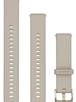 GARMIN Uhrenarmbänder-Original Quick-Relase 18 mm, Silikon, French Gray, 3-teilig, Schließe - Edelstahl softgold 010-13256-02