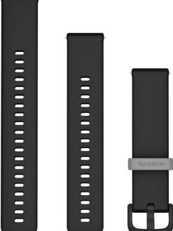GARMIN Uhrenarmbänder-Original Quick-Relase 20 mm, Silikon, schwarz, 3-teilig, Schließe - faserverstärktes Polymer 010-12932-30