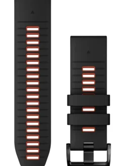 GARMIN Uhrenarmbänder-Original QuickFit®-Armband 26 mm, Silikon, schwarz/flammenrot, Schließe - Edelstahl 010-13281-06