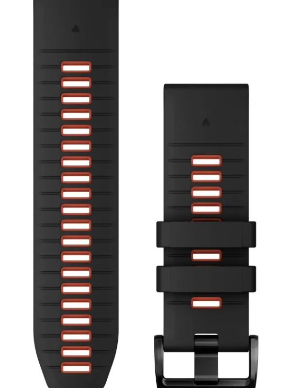 GARMIN Uhrenarmbänder-Original QuickFit®-Armband 26 mm, Silikon, schwarz/flammenrot, Schließe - Edelstahl 010-13281-06