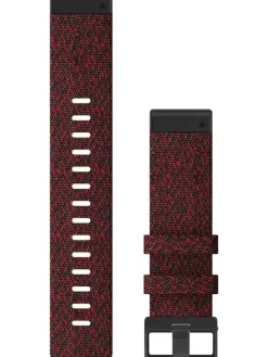 GARMIN Uhrenarmbänder-Original QuickFit®-Armband 22 mm, Nylon, rot meliert, Schließe - Edelstahl schwarz 010-12863-06