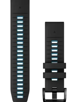 GARMIN Uhrenarmbänder-Original QuickFit®-Armband 22 mm, Silikon, schwarz/zirrusblau, Schließe - Edelstahl 010-13280-05
