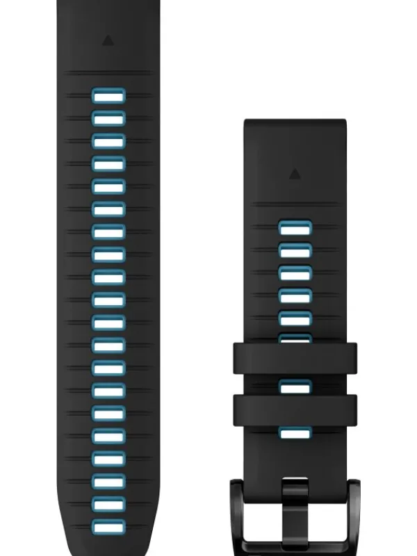 GARMIN Uhrenarmbänder-Original QuickFit®-Armband 22 mm, Silikon, schwarz/zirrusblau, Schließe - Edelstahl 010-13280-05