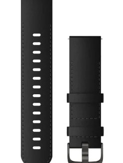 GARMIN Uhrenarmbänder-Original Quick-Relase 22 mm, Leder, schwarz, Schließe - Edelstahl schiefergrau 010-12932-63