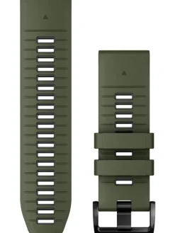 GARMIN Uhrenarmbänder-Original QuickFit®-Armband 26 mm, Silikon, moosgrün/graphit, Schließe - Edelstahl schwarz 010-13281-07