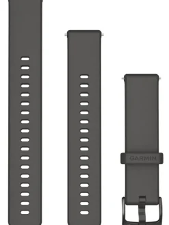 GARMIN Uhrenarmbänder-Original Quick-Relase 18 mm, Silikon, kieselgrau, 3-teilig, Schließe - Edelstahl schiefergrau 010-13256-00