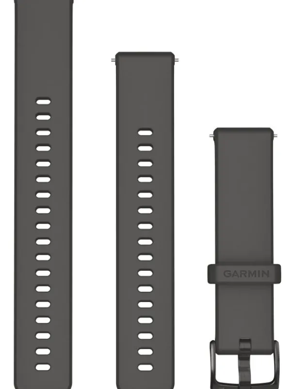 GARMIN Uhrenarmbänder-Original Quick-Relase 18 mm, Silikon, kieselgrau, 3-teilig, Schließe - Edelstahl schiefergrau 010-13256-00