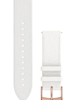 GARMIN Uhrenarmbänder-Original Quick-Relase 20 mm, Leder, weiß mit Naht, Schließe - Edelstahl rose 010-12691-0B
