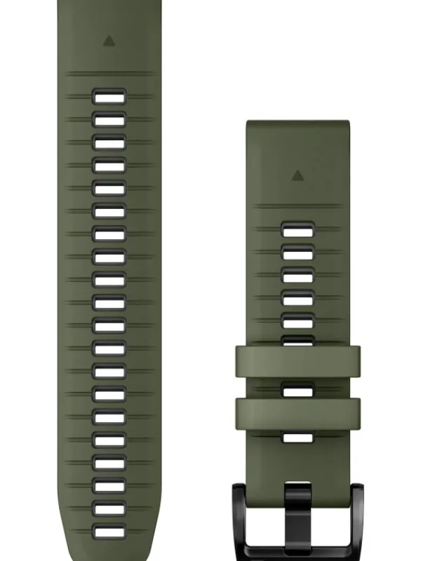 GARMIN Uhrenarmbänder-Original QuickFit®-Armband 22 mm, Silikon, moosgrün/graphit, Schließe - Edelstahl schwarz 010-13280-07