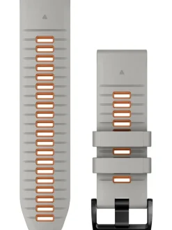 GARMIN Uhrenarmbänder-Original QuickFit®-Armband 26 mm, Silikon, nebelgrau/glutorange, Schließe - Edelstahl schwarz 010-13281-02