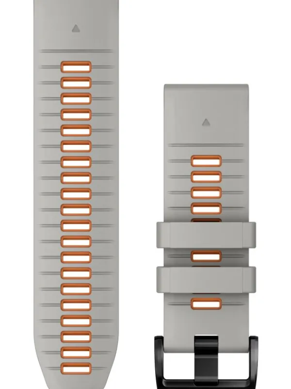 GARMIN Uhrenarmbänder-Original QuickFit®-Armband 26 mm, Silikon, nebelgrau/glutorange, Schließe - Edelstahl schwarz 010-13281-02