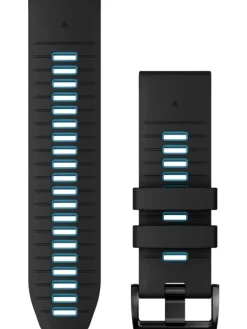 GARMIN Uhrenarmbänder-Original QuickFit®-Armband 26 mm, Silikon, schwarz/zirrusblau, Schließe - Edelstahl 010-13281-05