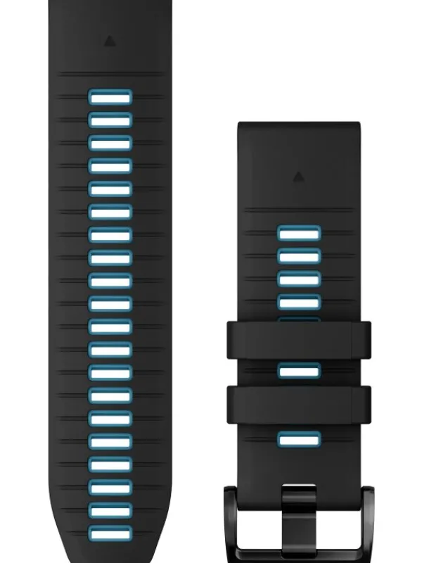 GARMIN Uhrenarmbänder-Original QuickFit®-Armband 26 mm, Silikon, schwarz/zirrusblau, Schließe - Edelstahl 010-13281-05
