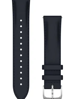 GARMIN Uhrenarmbänder-Original Quick-Relase 20 mm, Leder, marineblau mit Naht, Schließe - Edelstahl silber 010-12924-20