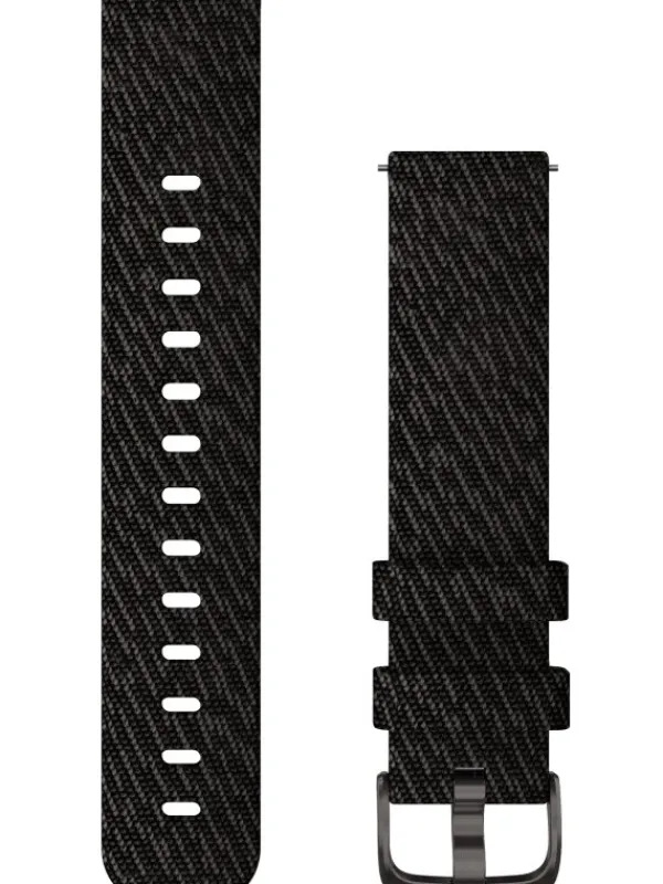 GARMIN Uhrenarmbänder-Original Quick-Relase 20 mm, Nylon, schwarzer/braun, Schließe - Edelstahl schiefergrau 010-12924-13