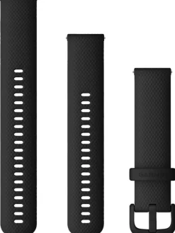 GARMIN Uhrenarmbänder-Original Quick-Relase 20 mm, Silikon, schwarz, 3-teilig, Schließe - faserverstärktes Polymer 010-13021-03