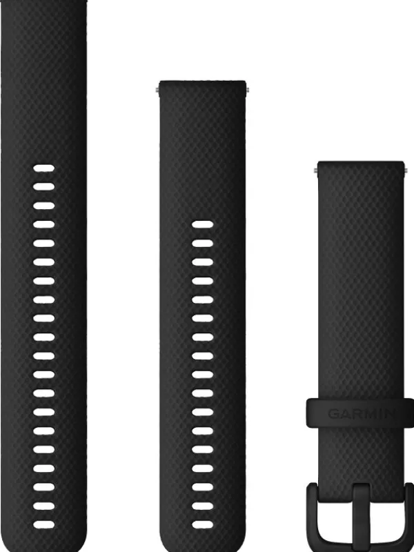 GARMIN Uhrenarmbänder-Original Quick-Relase 20 mm, Silikon, schwarz, 3-teilig, Schließe - faserverstärktes Polymer 010-13021-03