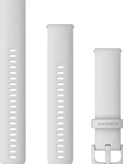 GARMIN Uhrenarmbänder-Original Quick-Relase 20 mm, Silikon, weiß, 3-teilig, Schließe - faserverstärktes Polymer 010-13021-01