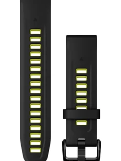 GARMIN Uhrenarmbänder-Original QuickFit®-Armband 20 mm, Silikon, schwarz/gelbgrün, Schließe - Edelstahl 010-13279-03