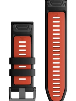 GARMIN Uhrenarmbänder-Original QuickFit®-Armband 26 mm, Silikon, schwarz/flammenrot, Schließe - Edelstahl 010-13281-06