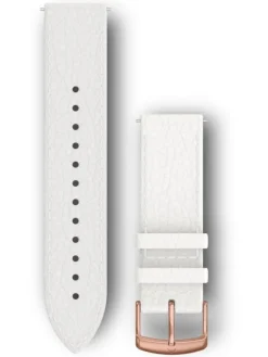 GARMIN Uhrenarmbänder-Original Quick-Relase 20 mm, Leder, weiß mit Naht, Schließe - Edelstahl rose 010-12691-0B