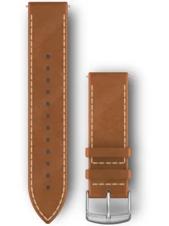 GARMIN Uhrenarmbänder-Original Quick-Relase 20 mm, Leder, hellbraun mit Naht, Schließe - Edelstahl 010-12691-0A