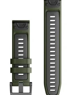 GARMIN Uhrenarmbänder-Original QuickFit®-Armband 22 mm, Silikon, moosgrün/graphit, Schließe - Edelstahl schwarz 010-13280-07