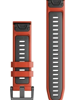 GARMIN Uhrenarmbänder-Original QuickFit®-Armband 22 mm, Silikon, flammenrot/graphit, Schließe - Edelstahl schwarz 010-13280-04