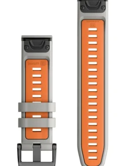 GARMIN Uhrenarmbänder-Original QuickFit®-Armband 22 mm, Silikon, nebelgrau/glutorange, Schließe - Edelstahl schwarz 010-13280-02