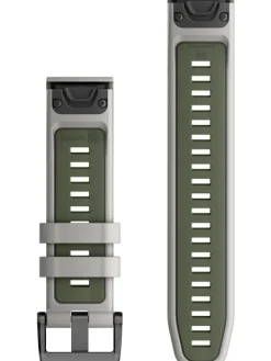 GARMIN Uhrenarmbänder-Original QuickFit®-Armband 22 mm, Silikon, nebelgrau/moosgrün, Schließe - Edelstahl schwarz 010-13280-08