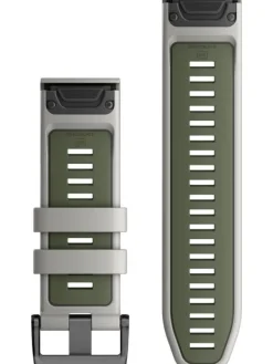 GARMIN Uhrenarmbänder-Original QuickFit®-Armband 26 mm, Silikon, nebelgrau/moosgrün, Schließe - Edelstahl schwarz 010-13281-08