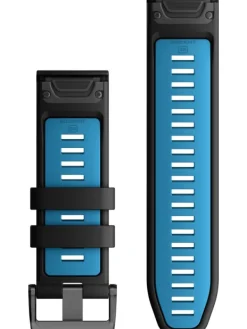 GARMIN Uhrenarmbänder-Original QuickFit®-Armband 26 mm, Silikon, schwarz/zirrusblau, Schließe - Edelstahl 010-13281-05