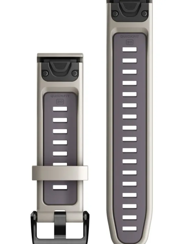 GARMIN Uhrenarmbänder-Original QuickFit®-Armband 20 mm, Silikon, heller sand/orchidee, Schließe - Edelstahl schwarz 010-13279-05