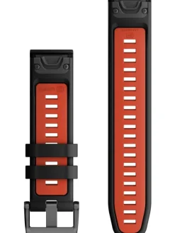 GARMIN Uhrenarmbänder-Original QuickFit®-Armband 22 mm, Silikon, schwarz/flammenrot, Schließe - Edelstahl 010-13280-06