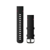 GARMIN Uhrenarmbänder-Schnellwechsel-Armband 22 mm, Leder Schwarz - rote Naht, Schiefergrau 010-12932-25