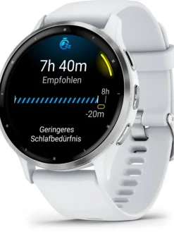 GARMIN Herrenuhren | Damenuhren-Venu® 3, 45mm, Steinweiss/Silber Silikon-Armband 010-02784-00