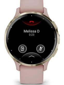 GARMIN Smartwatches | Damenuhren-Venu® 3S, 41mm, Dust Rose/Softgold mit Silikon-Armband 010-02785-03