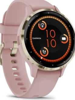 GARMIN Smartwatches | Damenuhren-Venu® 3S, 41mm, Dust Rose/Softgold mit Silikon-Armband 010-02785-03