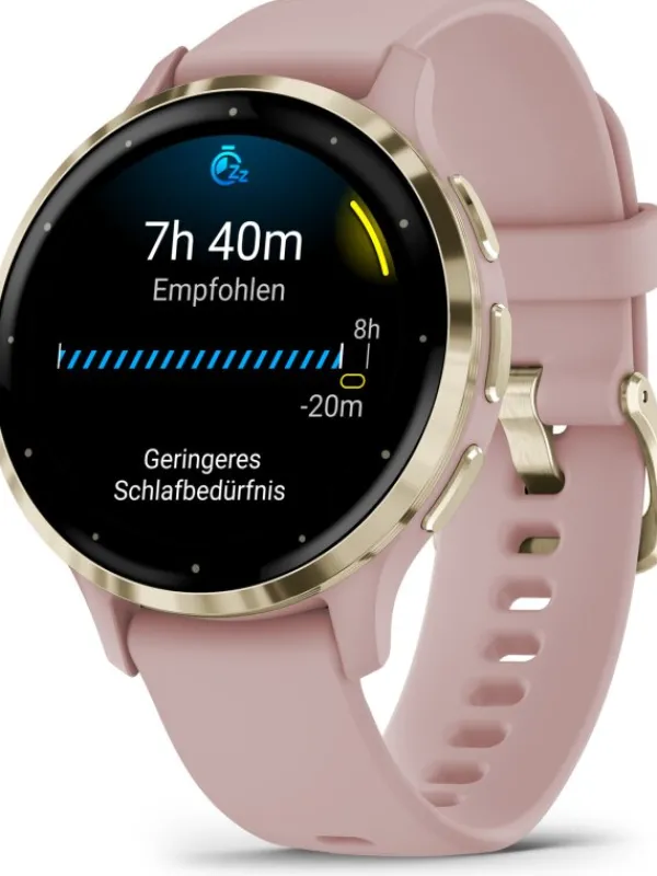 GARMIN Smartwatches | Damenuhren-Venu® 3S, 41mm, Dust Rose/Softgold mit Silikon-Armband 010-02785-03