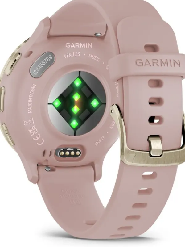 GARMIN Smartwatches | Damenuhren-Venu® 3S, 41mm, Dust Rose/Softgold mit Silikon-Armband 010-02785-03