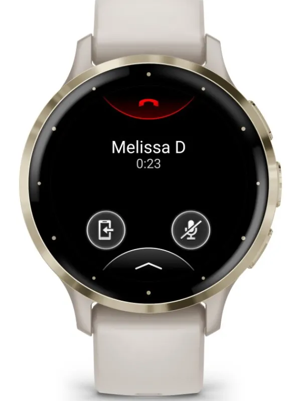 GARMIN Smartwatches | Damenuhren-Venu® 3S, 41mm, Elfenbein/Softgold Silikon-Armband 010-02785-04