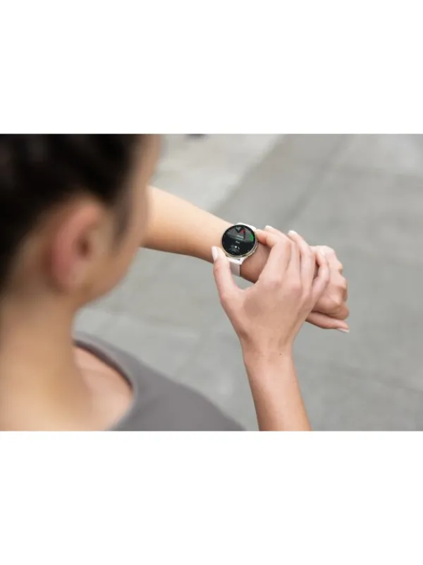GARMIN Smartwatches | Damenuhren-Venu® 3S, 41mm, Elfenbein/Softgold Silikon-Armband 010-02785-04
