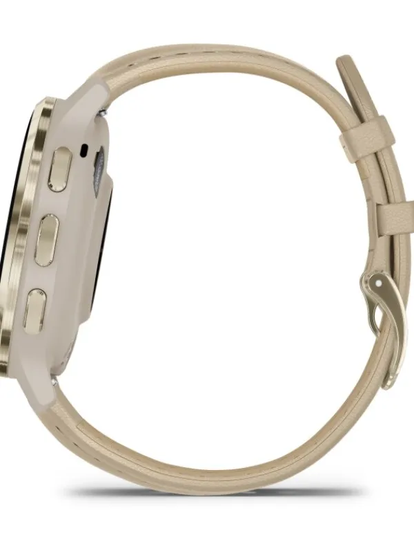 GARMIN Smartwatches | Herrenuhren-Venu® 3S, 41mm, French Gray/Softgold Silikon/Lederarmband 010-02785-55