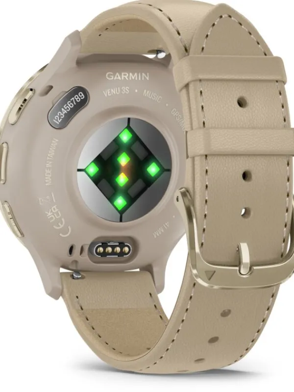 GARMIN Smartwatches | Herrenuhren-Venu® 3S, 41mm, French Gray/Softgold Silikon/Lederarmband 010-02785-55