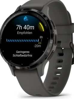 GARMIN Herrenuhren | Damenuhren-Venu® 3S, 41mm, Kieselgrau/Schiefergrau Silikon-Armband 010-02785-00