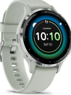 GARMIN Smartwatches | Herrenuhren-Venu® 3S, 41mm, Salbeigrau/Silber Silikon-Armband 010-02785-01