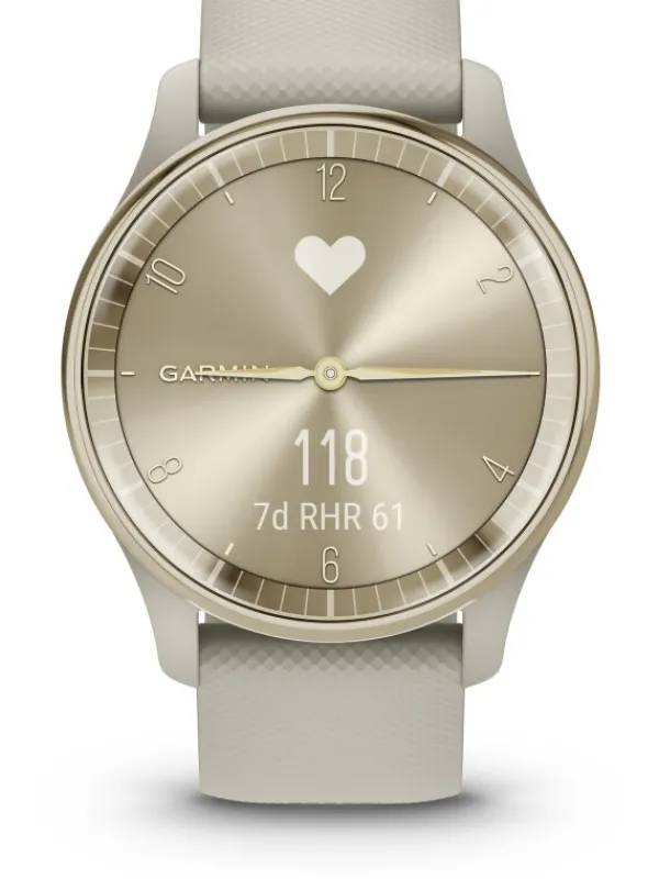 GARMIN Smartwatches | Damenuhren-vívomove® Trend, Pastellbraun/Cremegold 010-02665-02
